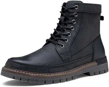 Jousen Men Boots Casual Motorcycle Boots for Men Chukka Zipper Combat Botas Para Hombre Fashion（Black-09）