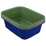 Gloreen 18 Quart Wash Basins, Large Plastic Rectangular Dish Pan Tub, 3 Packs