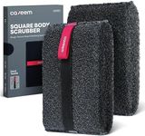 Caveem Exfoliating Body Scrubber, Rough Body Exfoliator for Effective Exfoliating, Dead Skin Remover, Body Exfoliating Sponge, Bath and Body Buffer, Bath Sponge for Shower - 2 Pack (Dark Grey)