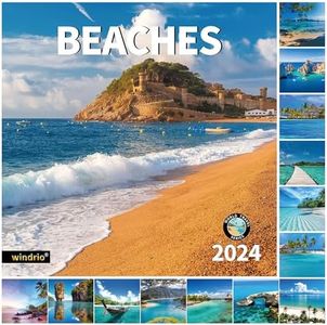 2025 Wall Calendar,Calendar 2025, November 2024 - December 2025, Wall Calendar Beaches, 12" x 24" Opened,Full Page Months Thick & Sturdy Paper for Calendar Organizing & Planning