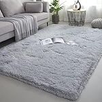 Vafodo Shaggy Area Rugs for Bedroom Living Room Ultra Soft Fluffy Throw Carpets for Girls Boys Kids Play Room Modern Home Decor Soft Fluffy Rugs (2X3 Feet, Grey)