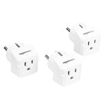 Amazon Basics 3-Pack Travel Plug Adapter Type E/F, Europe - France, Germany, Greece, Hungary, Iceland, the Netherlands, Norway, Poland, Portugal, Romania and Spain