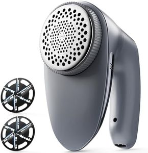 POPCHOSE Fabric Shaver, Rechargeable Lint Remover with 6-Blades and Electrostatic Brush, Effectively and Quickly Remove Fuzz for Clothes, Sweater, Couch, Blanket, Curtain, Wool, Cashmere