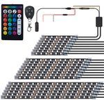 GOGOONE 22PCs Motorcycle LED Underglow Light Strips Kit Turn Signal Brake & APP/IR/RF, 252-LEDS Sync Music Multicolor RGB Neon Atmosphere Lighting Waterproof 12V for Harley Honda Kawasaki Suzuki