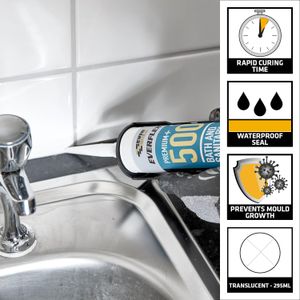 Everbuild Everflex Silicone Sealant 295ml – Waterproof Adhesive