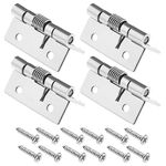 Create idea 4PCS Self-Opening Spring Hinges 304 Stainless Steel Spring Loaded Door Hinges Automatic Closing Hinges for Invisible Doors Hardware (1.5 Inch)