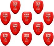 WNL Products CPR Rescue Mask, Adult/Child Pocket Resuscitator, Hard Case Kit with Belt Clip 10-Pack