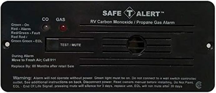 Safe-T-Alert by MTI Industries 35-742-BL Dual LP/CO Battery Powered Alarm - 12V, 35 Series Flush Mount, Black