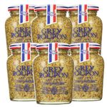 Grey Poupon Old Style Seed Mustard 210g x Pack of 6, French Mustard Brown, Prepared with White Wine, Whole Grain Mustard