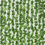 JPSOR 24pcs (157 Feet) Artificial Greenery Fake Ivy Leaves Garland Hanging for Wedding Party Garden Wall Decoration