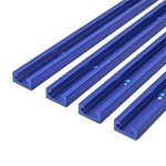 4 Pack 48" T-Track for Woodworking with Screws, Aluminum Alloy Woodworking Tools Double Cut Profile Universal T-Tracks with Predrilled Mounting Holes, Anodized Blue