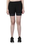 CHKOKKO Double Layered Sports Gym Workout Running Shorts for Women Grey M