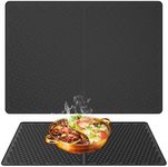 Induction Cooktop Protector Mat 71x50.8cm Multifunctional Cooking Mat Silicone Stove Top Cover Heat Resistant Washable Non Slip - for Induction Stove Top (Black)