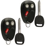 Key Fob Keyless Entry Remote with Ignition Key fits 2003-2006 Chevy Avalanche Equinox Silverado SSR Suburban Tahoe / GMC Sierra Yukon / Hummer H2 / Pontiac Torrent / Saturn Vue (LHJ011), Set of 2