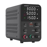 DC power supply (0-30V,0-5A) adjustable, switching power supply, mini high precision 4-digit display with USB fast charging interface, variable lab bench power supply, output on/off/encoder knob