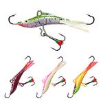 BASSDASH Ice Fishing Lures with Glide Tail Wings Winter Ice Jigging Fishing Jigs for Bass Perch Walleye Pike