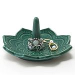 Titanape Green Mandala Ring Holder Dish, Trinket Dish Jewellery Holder Ring Stand, Ceramic Decorative Ring Holder, Gifts for Women, Female Friend, Birthday Christmas Wedding Valentines' Present