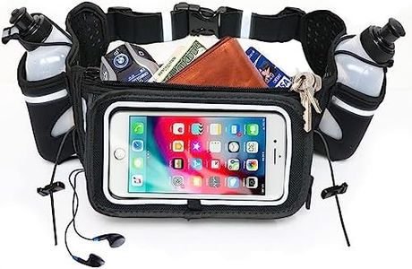 [Voted No.1 Hydration Belt] Black Runtasty Winners' Running Fuel Belt - Includes accessories: 2 BPA Free Water Bottles & Runners Ebook - Fits Any iPhone - w/Touchscreen cover - No Bounce Fit and