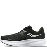Saucony Men's Ride 16 Running Shoe, Black/White, 10M US