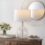 Safavieh Lighting Collection Nadine Clear Glass 26-inch Bedroom Living Room Home Office Desk Nightstand Table Lamp (LED Bulb Included)