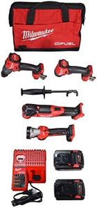 Milwaukee 3698-24MT 18V Fuel 4-Tool Cordless Combo Kit with 6.0Ah 3.0Ah Lithium Ion Batteries