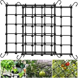 2x2 Trellis Net for Grow Tent, Flexible Grow Tent Netting Small Squares, 2 Pack Elastic Trellis Netting Plant Net Scrog Support with Hooks for Grow Tents