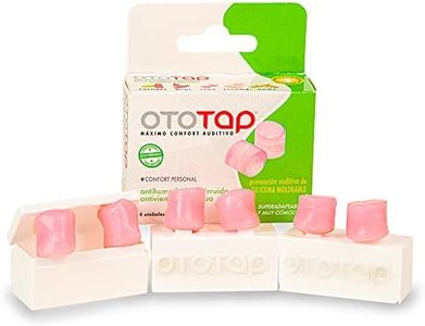 Ototap Tapones Para Oídos De Silicona Moldeables,Aislantes,Cómodos Y Reutilizables.Especiales Para Natación O Protección Contra Agua O Ruidos Fuertes.Con Estuche De Viaje, color Rosa,6 Unidades