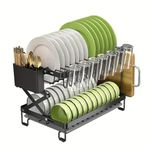 Prakal Dish Drainer Rack Collapsible 2 Tier Dish Rack Dish Drying Rack Foldable Plate Organizer Holder for Kitchen Compact(305 Rack)