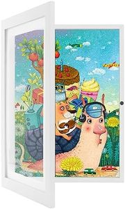 Kids Art Frames, Kids Artwork Frames Changeable Front Opening Holds 50, A4 Picture Display Frame with Storage 8.3x11.7, Children Art Wall Picture Frames (White)