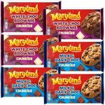 Maryland Big & Chunky White Choc Chunk Brownie Cookies 144g x3 with Milk & Dark Choc Chunk Cookies 144g x3 (6 Pack Mixed Bundle)
