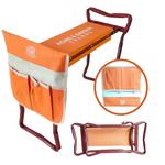 H> Garden Kneeler and Seat, Foldable Garden Stool Heavy Duty Gardening Bench for Kneeling and Sitting to Prevent Knee & Back Pain (Modern Kneeler 2023, Orange)