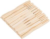 Invero Pack of 360 Bamboo Mini Two Prong Cocktail Party Forks - 100% Biodegradable Wooden Natural Forks - Ideal Mini Food or Snack Picks for Summer Picnics, BBQ's, Birthdays, Weddings and More