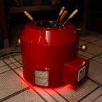 Haus of Bars by Speedx - Electric Tandur with 4 Skewers | Home Cooking Tandoor Crafted with a Blend of Clay & Metal, (20x20x20) Inches, Cylindrical (Fiery Red)