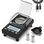 Milligram Scale with USB Cable, Reloading Scale 50g x 0.001g, Digital Jewelry MG Powder Scale with 50g Calibration Weight, Tweezers, 2 Weighing Pans, Large LCD Screen, MAGEEK mg Scale