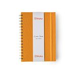 Kitabby – Linen Series – A5 Size – Wire-O-Bound Spiral Notebook with Elastic Band Closure and Back Pocket – 200 Pages – 80gsm Natural Shade Paper – Linen Fabric Cover Material – (Mustard Yellow)