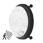 12W Outside Round IP54 PIR Sensor Bulkhead Wall Light,Black Waterproof Motion Sensor Bathroom Light,PIR Porch Light,PIR Flush Wall Ceiling Mounted Light,900LM,4000K White Sensor Kitchen Light(1 Pack)