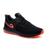 Columbus Sports Running Shoes| Men's Shoes | Lightweight Shoes | Gym Shoes for Men | Comfortable Shoes for Men| Stylish Lace-Up Closure | Trendy Sports Shoes Black Orange