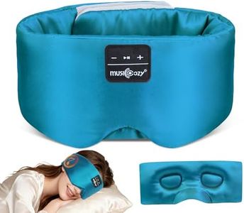 MUSICOZY 3D Silk Bluetooth Sleep Mask Headphones, Mulberry Silk Eye Mask with Ultra-Thin Wireless Speakers, Bluetooth 5.4 Sleeping Headphones for Side Sleepers, Music Sleep Mask Gifts for Men Women