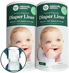 Naturally Nature Disposable Cloth Diaper Liners, Unscented, Fragrance-Free, Chlorine Free Diaper Inserts - 200 Count - (2 Rolls, 100 Sheets per Roll)