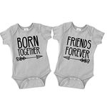 Born Together Friends Forever Twin Set Toddler T-Shirts 4T Athletic Heather