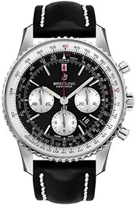 Breitling Navitimer 1 B01 Chronograph 46 Steel Men's Watch on Black Leather Strap AB0127211B1X1, Chronograph