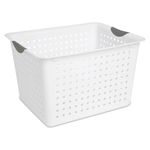 Sterilite 16288006 Ultra Basket with Titanium Inserts, White, 6-Pack, Deep