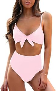 Blooming Jelly Womens High Waisted Bikini Set Summer Two Piece Swimsuit Swim Suits Bathing Suit 2025 (Small, Pink)