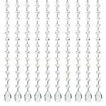 KANPURA 1ft 10pcs Teardrop Crystals Garland,Crystal Teardrop Chandelier Replacement,Hanging Glass Crystals for Chandelier,Wedding Decor(Clear)