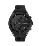 BOSS Chronograph Quartz Watch for Men with Black Silicone Bracelet - 1513720