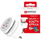 SKROSS Combo World to South Africa Travel Adapter - Universal Adapter for 2- & 3-Pole Devices from 220+ Destinations, Swiss-Engineered for SA, Namibia, Swaziland, Lesotho, Bhutan & more (Type M)