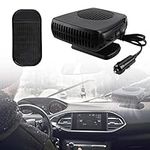 Gobesty 12V Car Heater Fan, 2 in 1 Portable Car Windscreen Demister 150W Plug in Cigarette Lighter Auto Heater Car Defogger with Heating & Cooling Function, Non-slip Mat (Black)