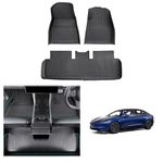 [New 2024] GAFAT Tesla Model 3 Highland 2024 2025 Floor Mats, TPE All-Weather Floor Mats for UK RHD Tesla Model 3 2024 Car Mats Non-Slip Rubber Mats Original 3D Scanning, High Edge 5-7 cm