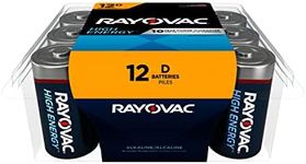 Rayovac High Energy D Batteries (12 Pack), Alkaline D Cell Batteries