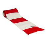 fan originals Retro Football Bar Scarf in Forest Colours Red White